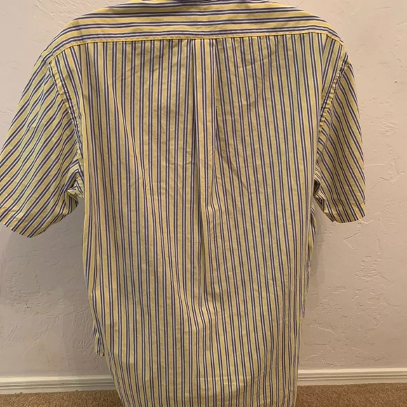 Yellow Striped Ralph Lauren Polo Button Down Large - Picture 3 of 6